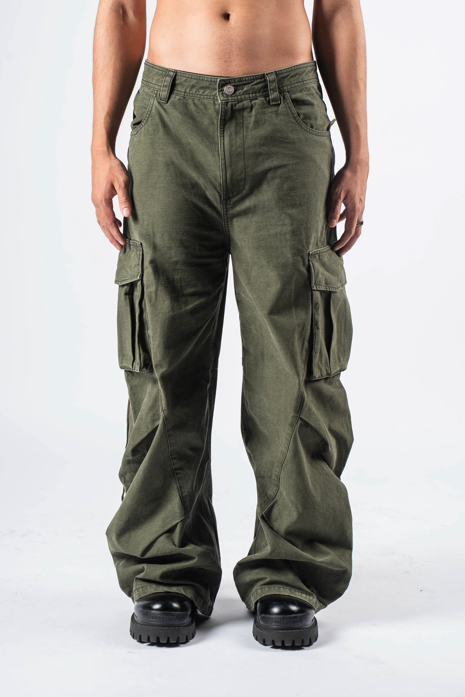 Lace-Back Cargos Khaki