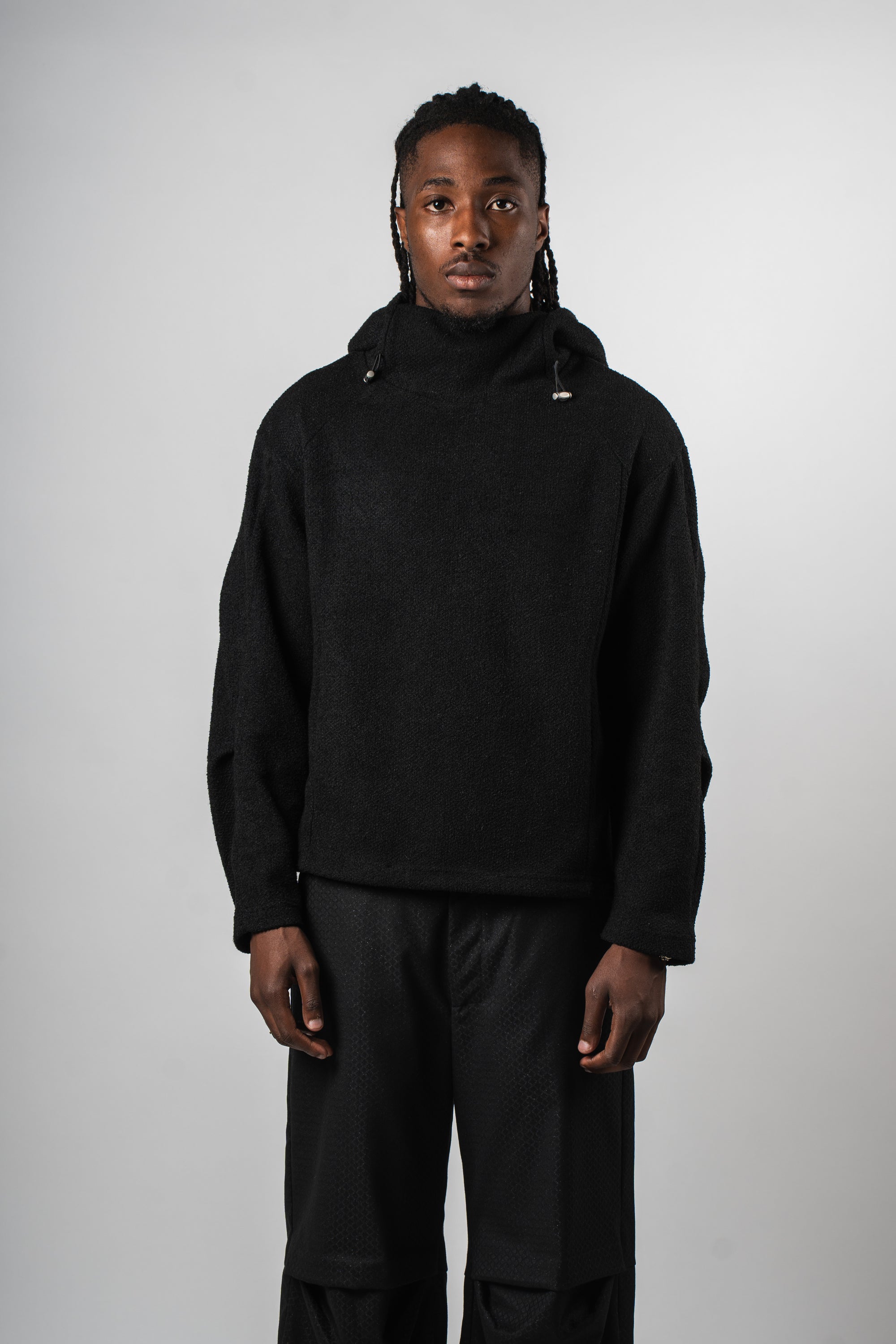 Scimitar Woven Hoodie Black